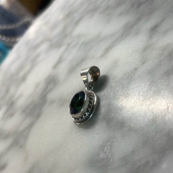 Mystic topaz 925 sterling silver pendant - Picture 3 of 6
